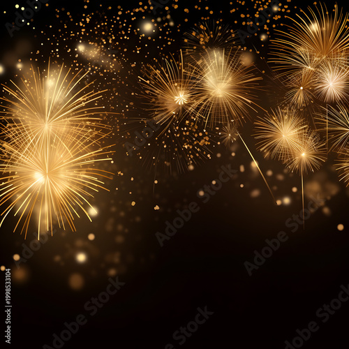 Vector illustration of colorful fireworks exploding in the night sky on a black background for celebration and festival 분위