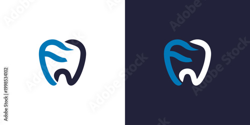 medical dental logo design with letter F