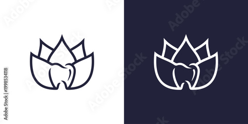 medical dental logo design with lotus flower