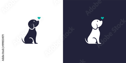 medical animals logo dog with a love