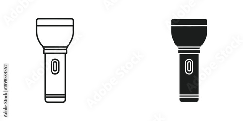 Comparison of a white and black flashlight design with illuminated buttons