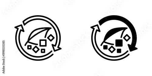 Biodegradable Vector Line Icon for environmental sustainability