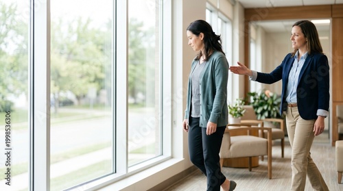 Counselor Guiding Woman Toward Addiction Recovery Support