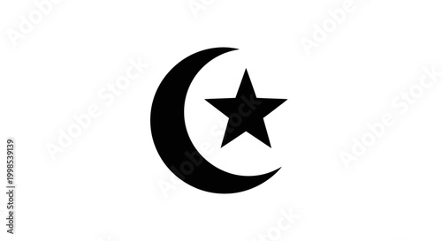 Free Download EID-UL ADHA Islamic symbol, crescent moon, star icon, black vector graphic Vector - GFXLoad