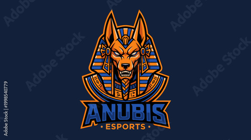 Anubis jackal mascot logo for gaming and esports teams