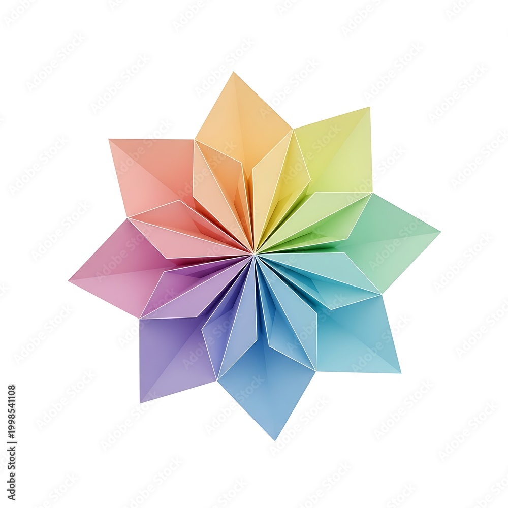 Fototapeta premium Colorful paper origami star isolated on white background