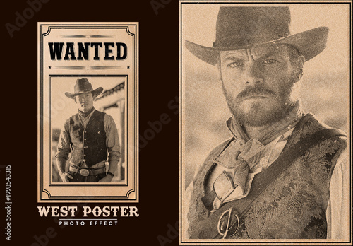 West Poster Photo Effect Mockup