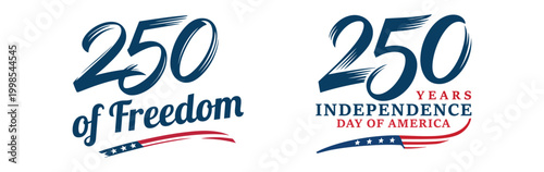 American independence day 250 years of freedom logo design elements