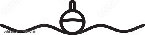 Professional Floating Fishing Line with Bobber Vector Icon for UI Design, App Icons, Branding, Marketing Collateral, Educational Materials, Fishing Guides, Outdoor Gear Branding, Sports