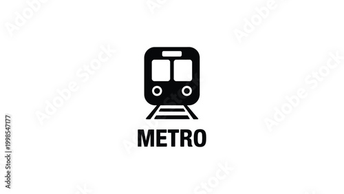 metro train icon with front view subway transport symbol minimal flat design urban public transportation concept for city mobility