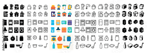 Kitchen appliance icons collection