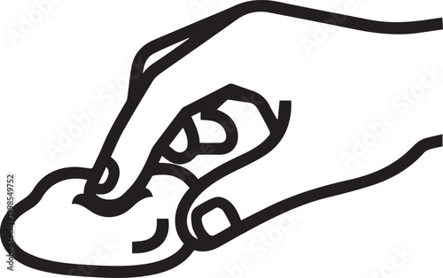 Photos Professional Hand Pinching Clay Between Fingers Vector Icon Perfect for Creative