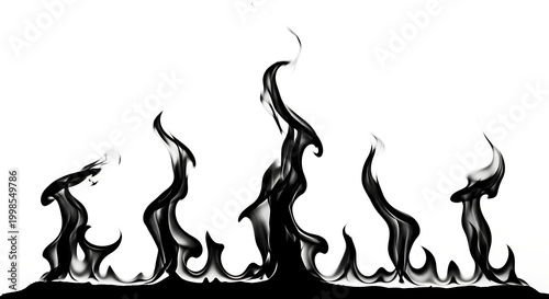 vector illustration of a horse in fire