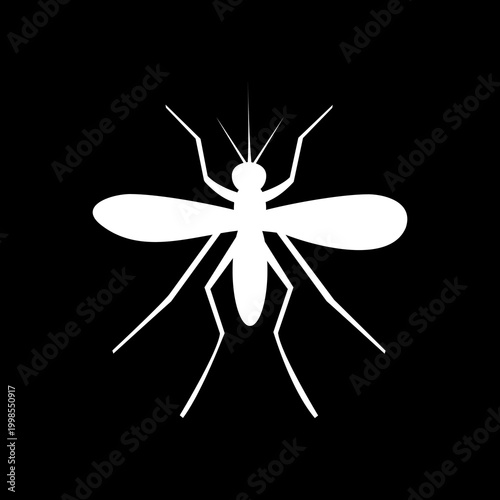 Mosquito silhouette icon isolated on black background