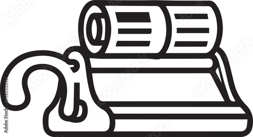 Professional Inkblotter with Rolled Newspaper Vector Icon – Creative Design Asset for Branding, Editorial Layouts, Publishing, Journalism, Print Media, Digital Art, Typography, Newsletter