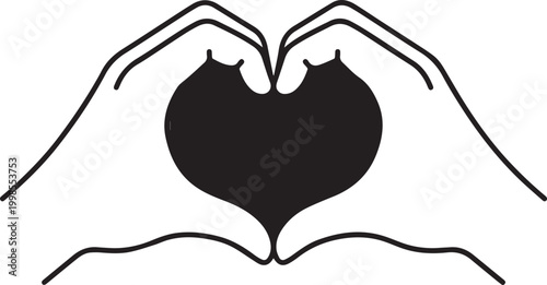 Heart Hands Silhouettes Symbolizing LGBT Love and Equality