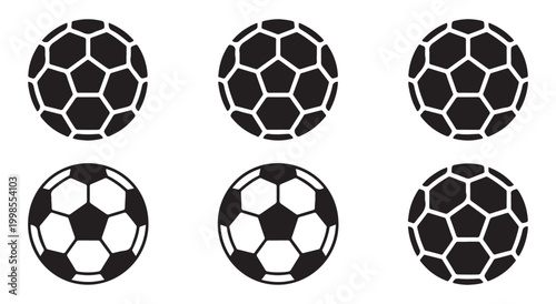 Football ball graphic group with diverse visual compositions.