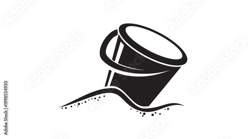 Tactical military helmet icon with bold black shield shape and dotted camouflage line for premium protection design featuring combat gear, armor,