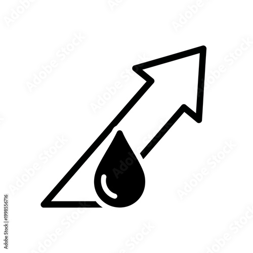 Upward Trend Arrow with Water Droplet Icon Business Growth and Sustainability Concept