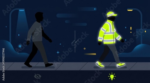 Importance of Pedestrian and Cyclist Safety Highlighted by Visibility Clothing During Nighttime Urban Walks