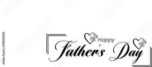Happy father's day silhouette text design with hearts and colorful accents