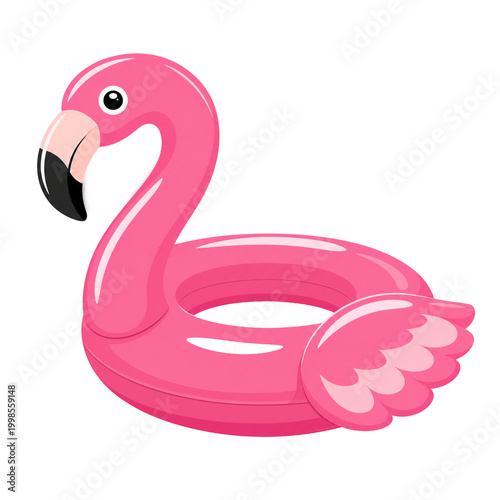 Large pink flamingo pool float shaped like a tropical bird used for summer recreation and water leisure activities to help children and adults relax while floating comfortably during vacation