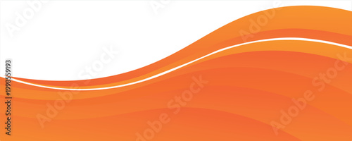 Vector orange line background curve element with white space for text and message design, overlapping layers, vector illustration