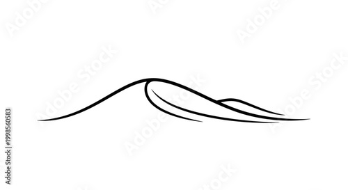 Minimalist abstract drawing of sand dunes, desert landscape, elegant line art