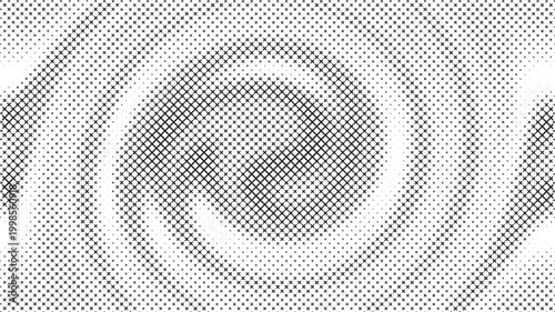 Cross Halftone Pattern Background — Black and White X Mark Dot Texture, Retro Grunge Overlay for Graphic Design and Print