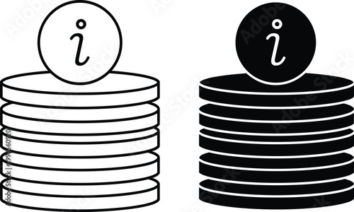 Information data storage icon vector. data server with info sign in flat style isolated.