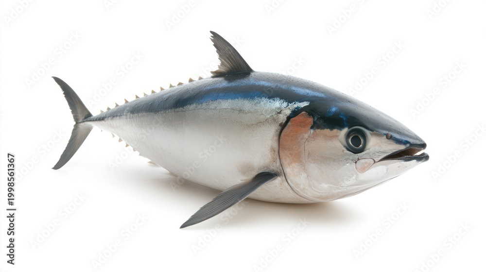 Fototapeta premium Fresh tuna fish isolated white background