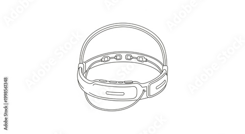 Smartwatch design sketch with strap and buttons on white background