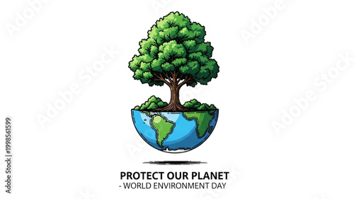 Protect Our Planet World Environment Day Illustration
