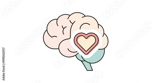 Brain with heart symbol inside.