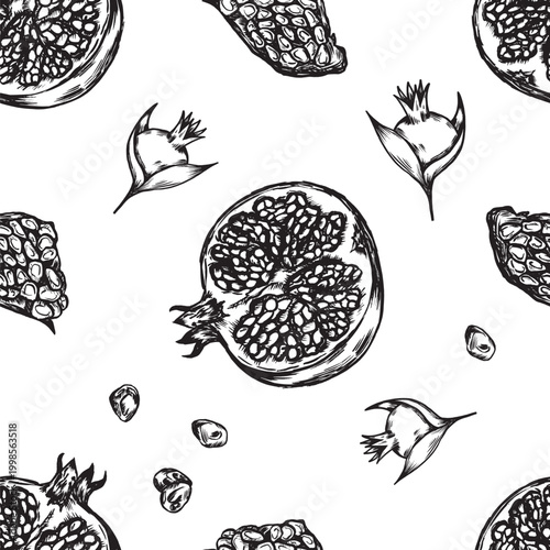 Expressive Handrendered Pomegranate Illustrations Perfect For Branding And Marketing Materials