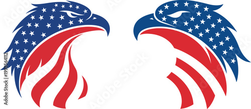 American eagle symbolism a pair of majestic eagle heads representing freedom and national pride