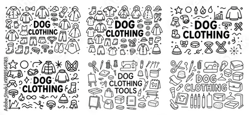 Dog clothing and accessories doodle collection
