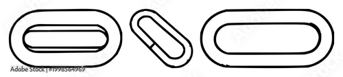 Link icon set with stylized black line art design featuring link symbol, connectivity, vector icon with minimalism and illustration