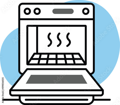 Professional "Modern Oven & Culinary Technology" Icon, Minimalist Home Appliance & Kitchen Equipment Collection