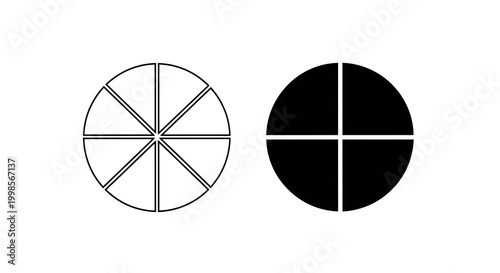 Black and white circular geometric patterns with radial symmetry circle