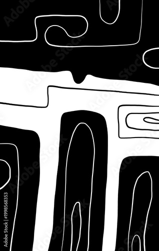 Abstract image for printing. Picture for modern interiors. The picture is painted by hand on a tablet.