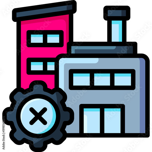 factory stop operation icon
