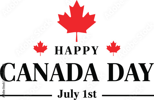 Happy canada day celebrating canadian pride with maple leaf graphics
