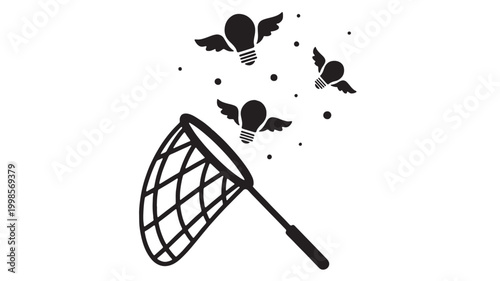 Screwdriver icon with black outline and light bulb pinwheel confetti decoration for premium technology theme featuring wrench style, handyman, repair