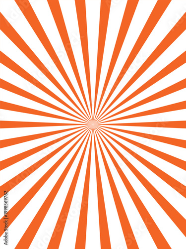 Fotografie Orange and white radial striped pattern with central focal point