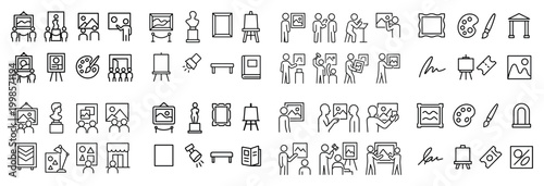 Art and museum icon set collection