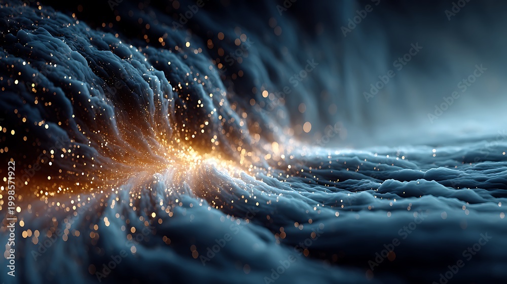 Fototapeta premium Volumetric abstract data cloud swirl technology background wallpapers
