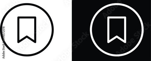 Minimalist Bookmark Icon Designs in Black and White. Bookmark icon. Save icon, vector illustration. Bookmark outline vector icons. Save, label, tag sign. Bookmark pictogram collection. Save icon, book