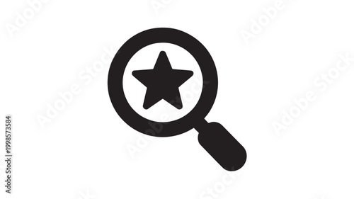 Search Icon with Star Magnifying Glass Symbol for Premium Quality Discovery and Business Research