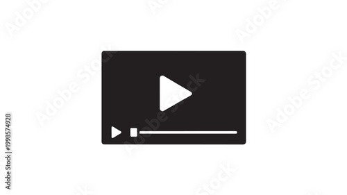 Play Button Icon for Video Media Player Interface and Multimedia Playback Control